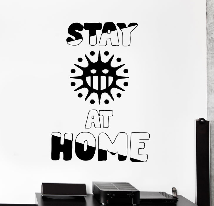 Наклейка на стену Оставайтесь дома Защита от вирусов Слово Надпись Виниловая наклейка (ed1931)