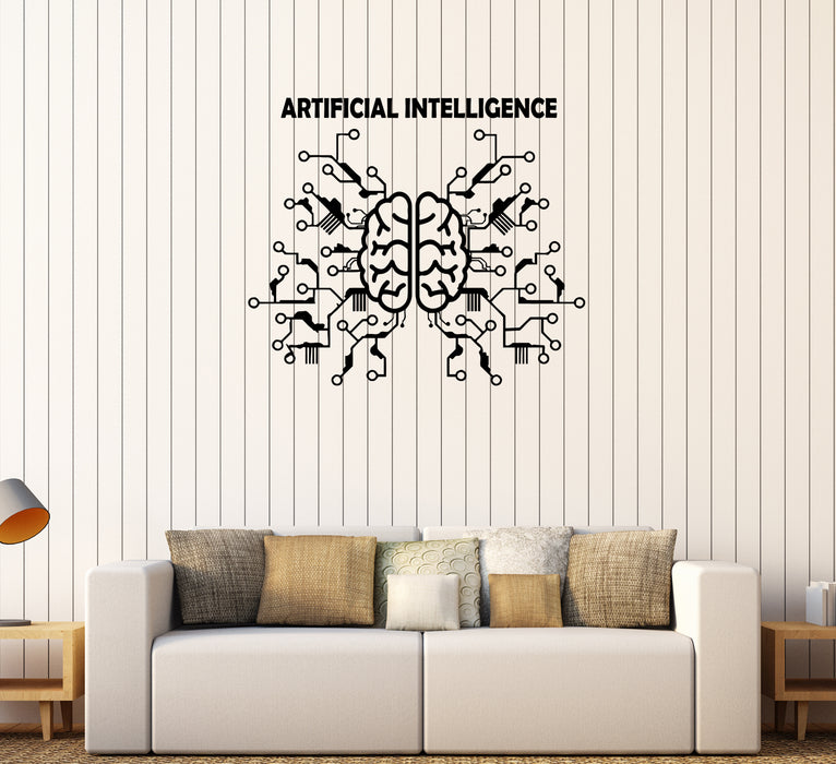 Wall Decal Artificial Intelligence Brain Neural Network Computers Vinyl Sticker (ed1948)