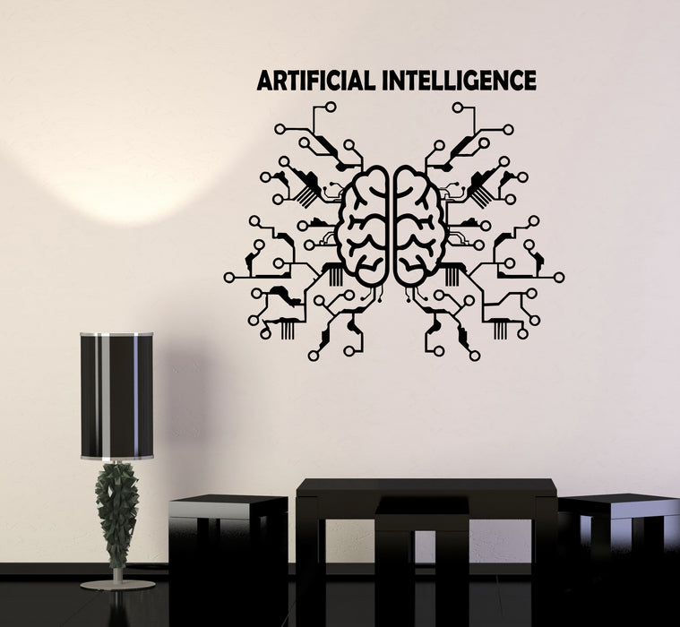 Wall Decal Artificial Intelligence Brain Neural Network Computers Vinyl Sticker (ed1948)