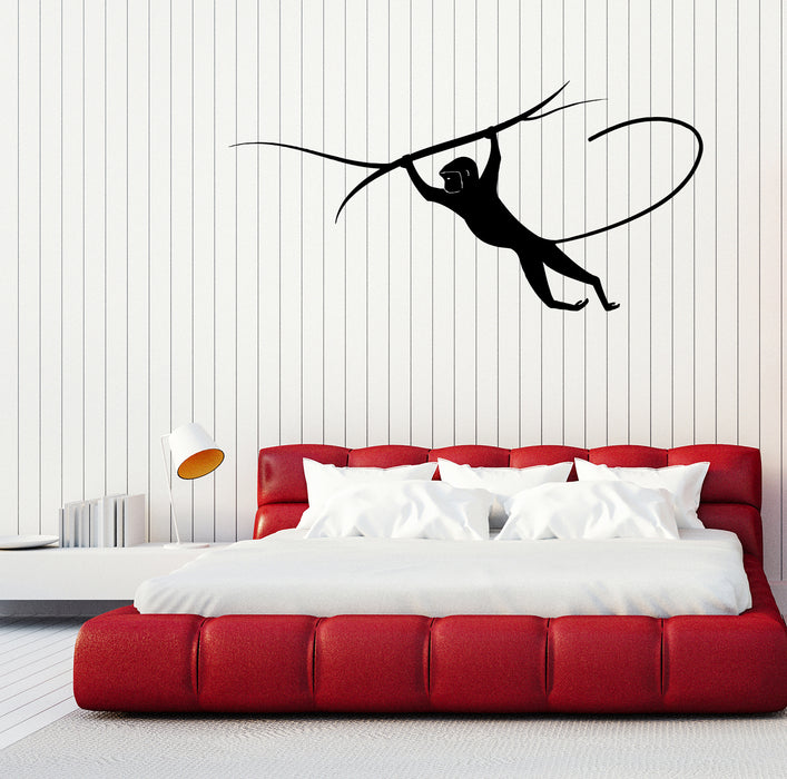 Wall Decal Monkey On Branch Animal Macaque Jungle Vinyl Sticker (ed1950)