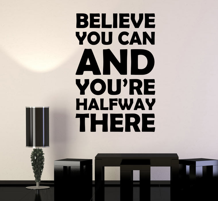 Wall Decal Inspirational Positive Words of Wisdom Believe Vinyl Sticker (ed1956)