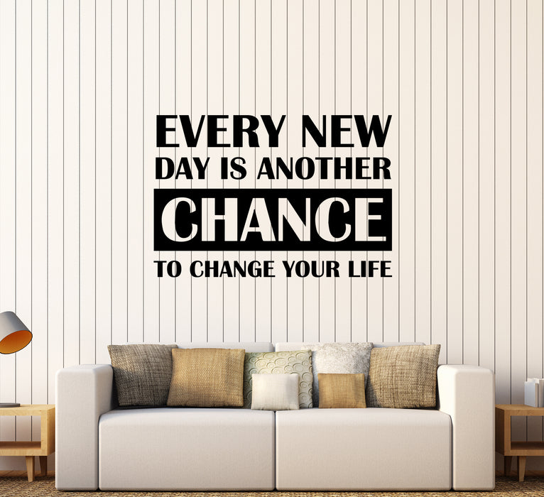 Wall Decal Change Your Life Motivational Lettering Words Vinyl Sticker (ed1957)