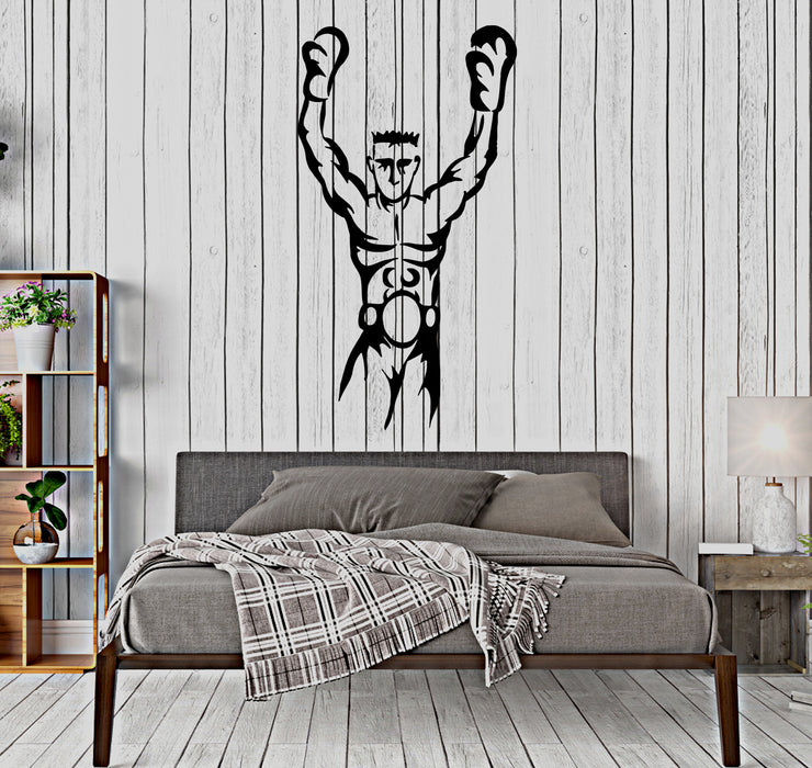 Wall Decal Boxer Sport Boxing Winner Fighter Vinyl Sticker (ed1967)