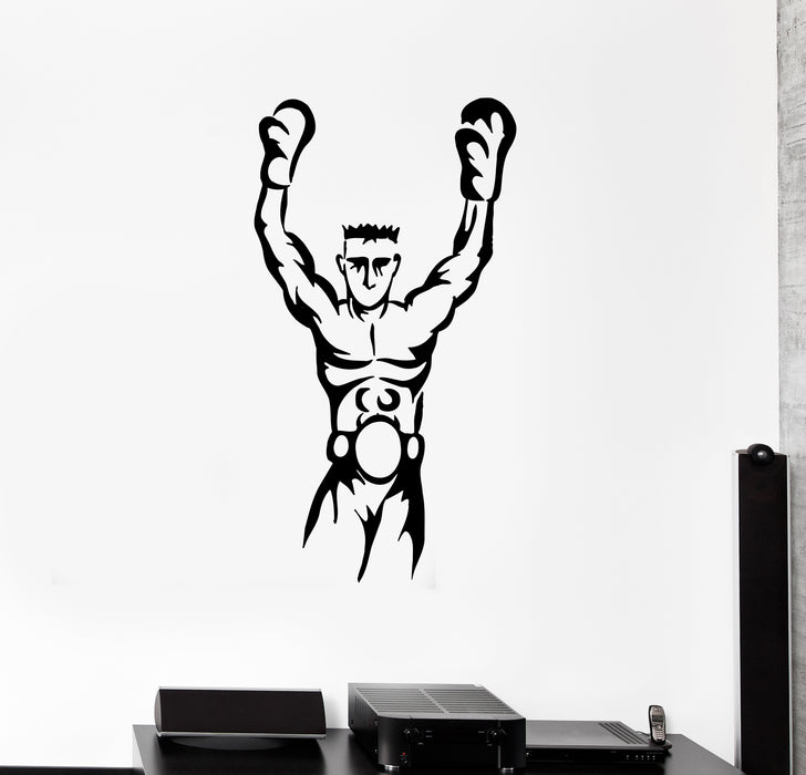 Wall Decal Boxer Sport Boxing Winner Fighter Vinyl Sticker (ed1967)