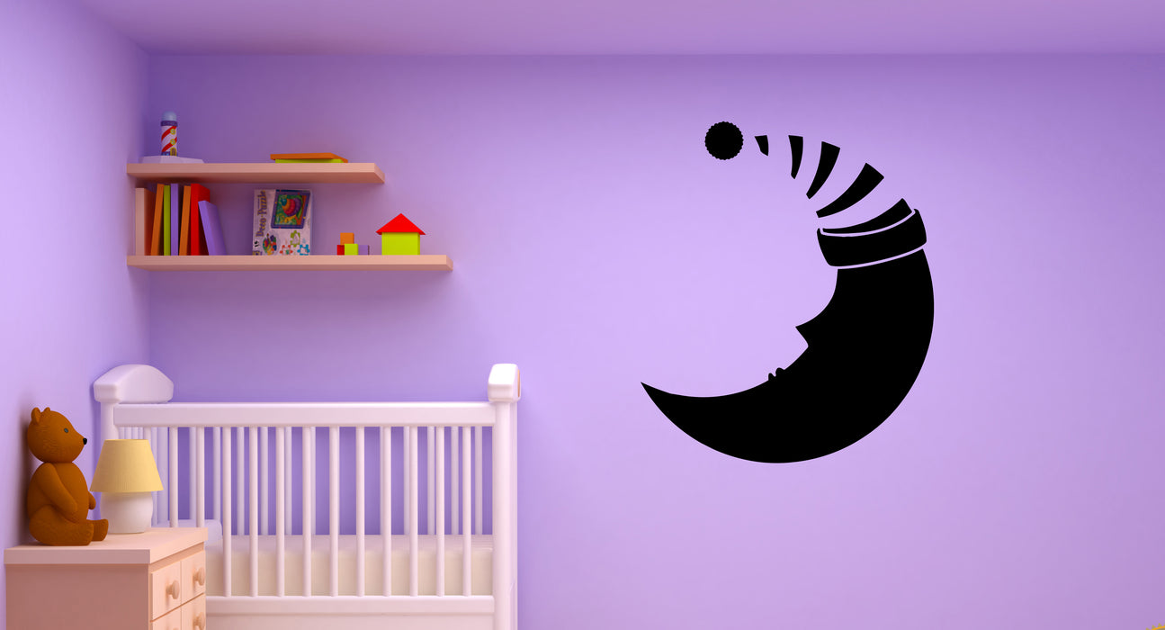 Wall Decal Crescent Moon Night Sleep Bedroom Decor Vinyl Sticker (ed1972)