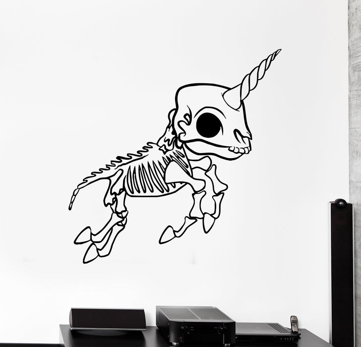 Wall Decal Unicorn Skeleton Skull Animal Fairytale Vinyl Sticker (ed1974)