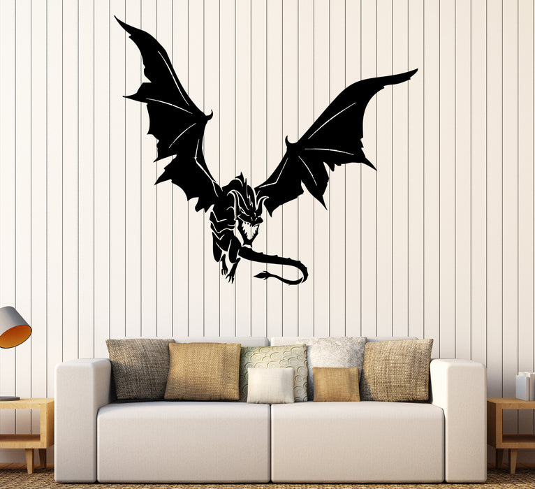 Wall Decal Dragon Tale Fantasy Monster Flying Vinyl Sticker (ed1998)