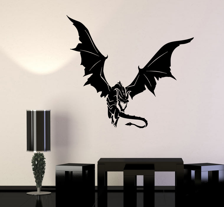 Wall Decal Dragon Tale Fantasy Monster Flying Vinyl Sticker (ed1998)