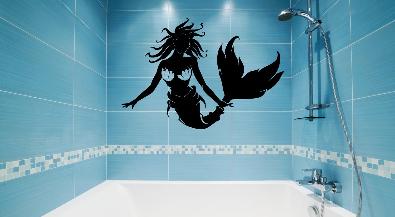 Wall Decal Mermaid Fairytale Creature Beautiful Girl Vinyl Sticker (ed1999)