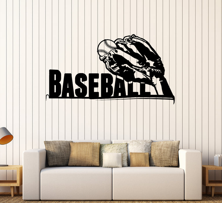 Wall Decal Baseball Sports Glove Ball Game Vinyl Sticker (ed2001)