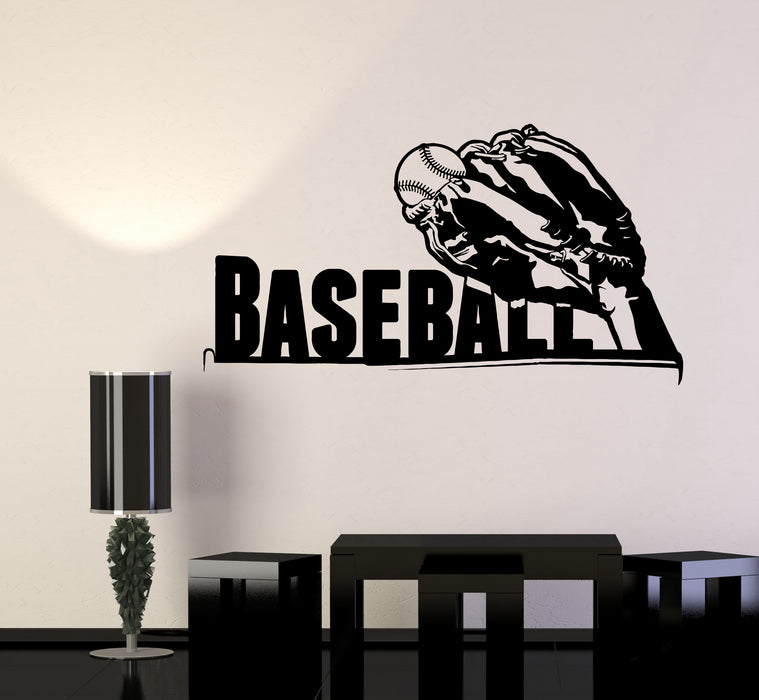 Wall Decal Baseball Sports Glove Ball Game Vinyl Sticker (ed2001)
