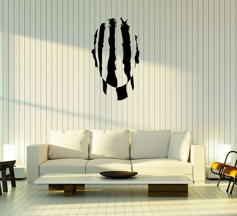 Наклейка на стену лицо голова силуэт мужчина полосы виниловая наклейка (ed2002)