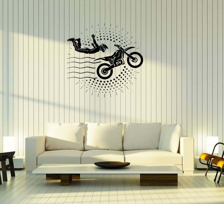 Wall Decal Extreme Sports Motorcycle Freestyle Dirt Bike Vinyl Sticker (ed2003)