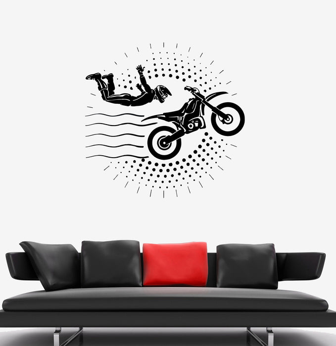 Wall Decal Extreme Sports Motorcycle Freestyle Dirt Bike Vinyl Sticker (ed2003)