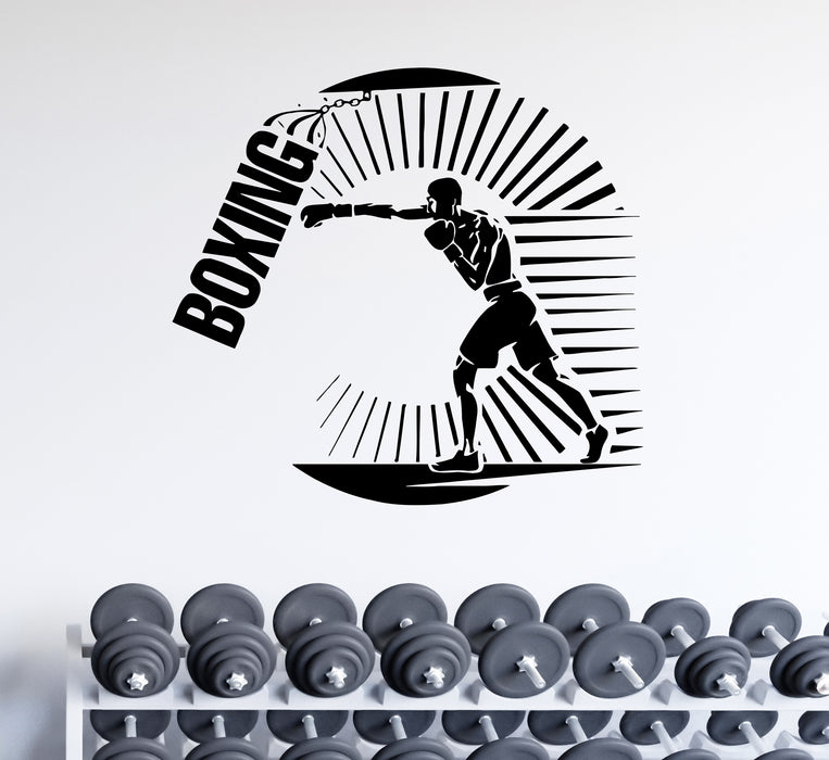 Wall Decal Boxing Sports Fight Word Boxer Vinyl Sticker (ed2007)