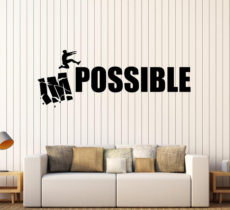 Wall Decal Impossible Word Lettering Motivation Vinyl Sticker (ed2008)
