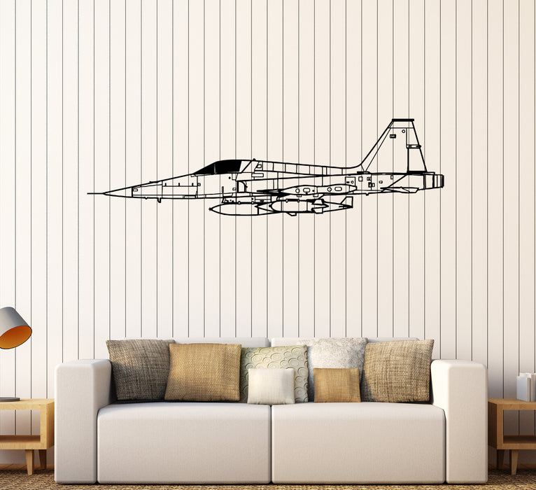 Wall Decal Airplane Fighter Military Equipment Vinyl Sticker (ed2017)
