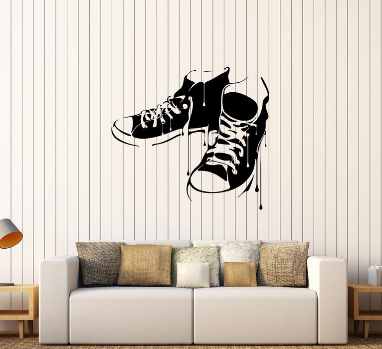 Wall Decal Sneakers Shoes Melted Youth Vinyl Sticker (ed2018)