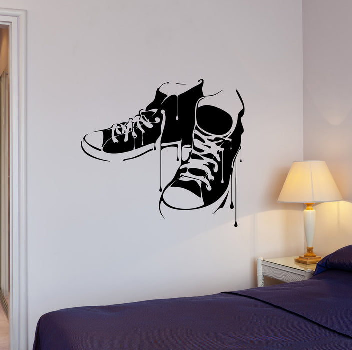Wall Decal Sneakers Shoes Melted Youth Vinyl Sticker (ed2018)