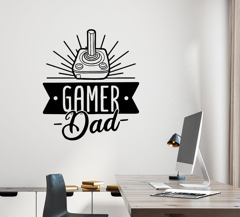 Wall Decal Player Dad Game Room Joystick Words Vinyl Sticker (ed2021)
