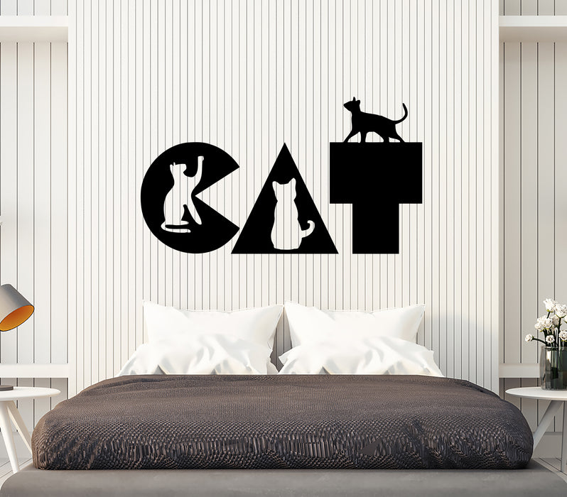 Wall Decal Cat Word Pets Kittens Decor Vinyl Sticker (ed2026)
