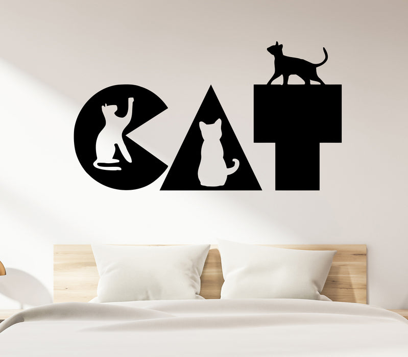 Wall Decal Cat Word Pets Kittens Decor Vinyl Sticker (ed2026)