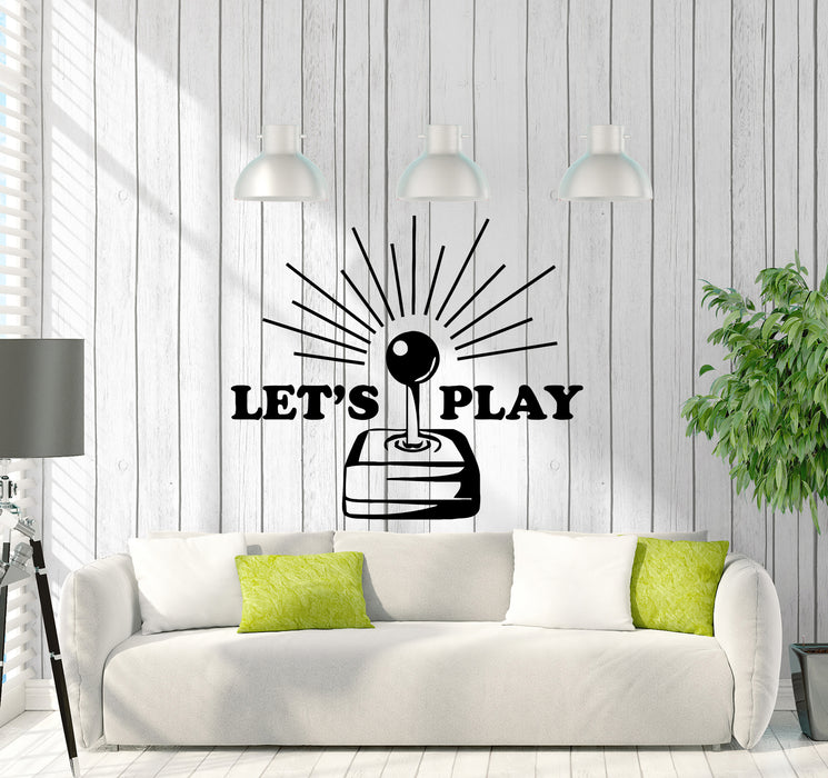 Wall Decal Gamer Joystick Game Let’s Play Vinyl Sticker (ed2031)
