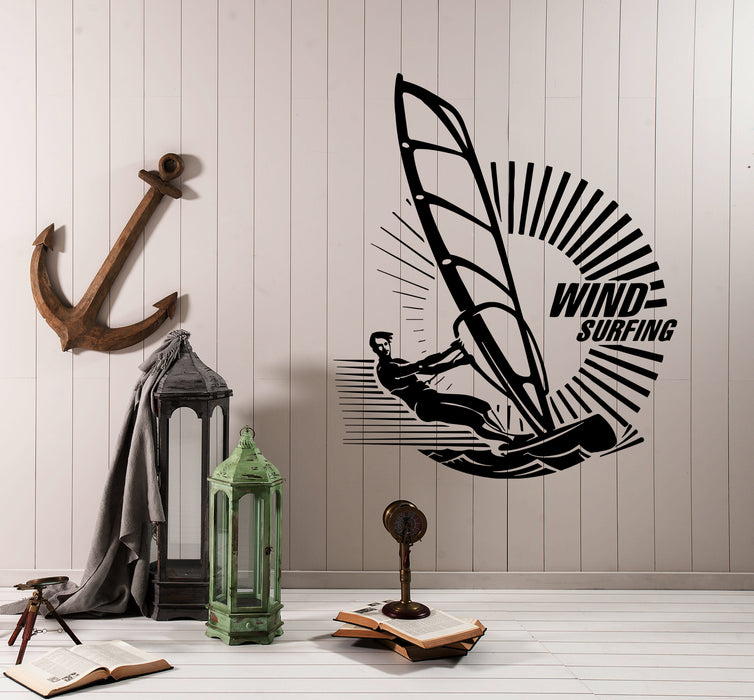 Wall Decal Windsurfing Sport Waves Sea Ocean Decor Vinyl Sticker (ed2034)