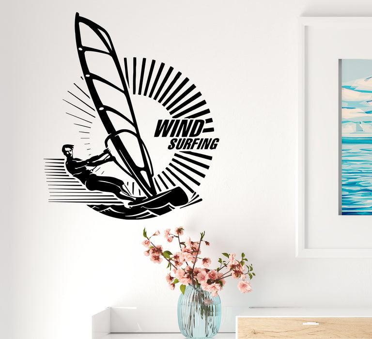 Wall Decal Windsurfing Sport Waves Sea Ocean Decor Vinyl Sticker (ed2034)