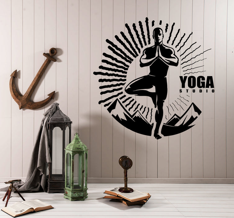 Autocollant mural en vinyle pour studio de yoga, centre sportif de méditation (ed2035)
