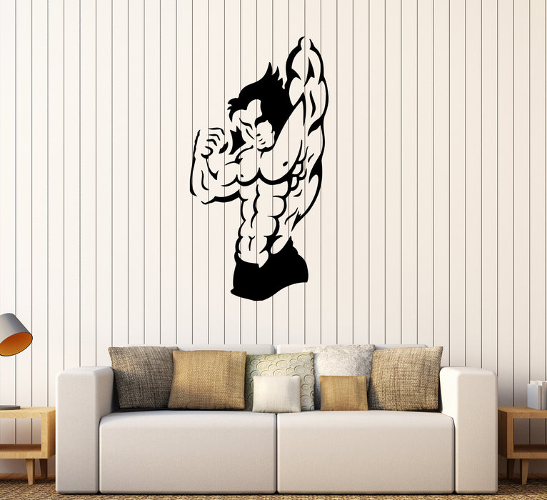 Wall Decal Fitness Sports Bodybuilding Gym Athlete Muscle Vinyl Sticker (ed2037)