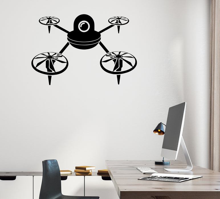 Wall Decal Drone Quadcopter Aircraft Camera Vinyl Sticker (ed2038)