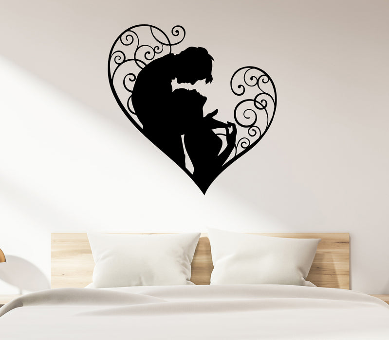Wall Decal Love Romance Couple Heart Vinyl Sticker (ed2043)