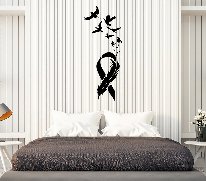 Wall Decal Ribbon Birds Flock Flying Decor Vinyl Sticker (ed2045)