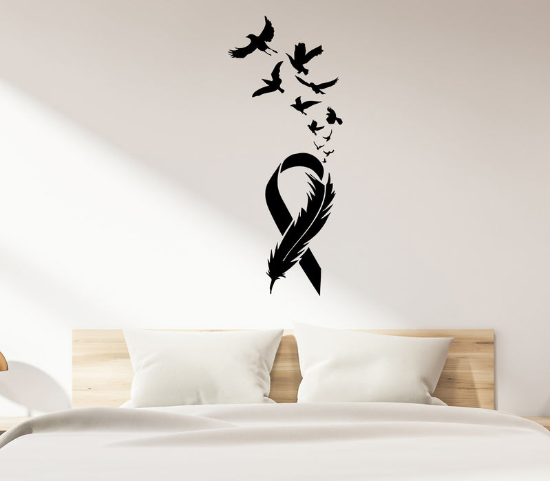 Wall Decal Ribbon Birds Flock Flying Decor Vinyl Sticker (ed2045)