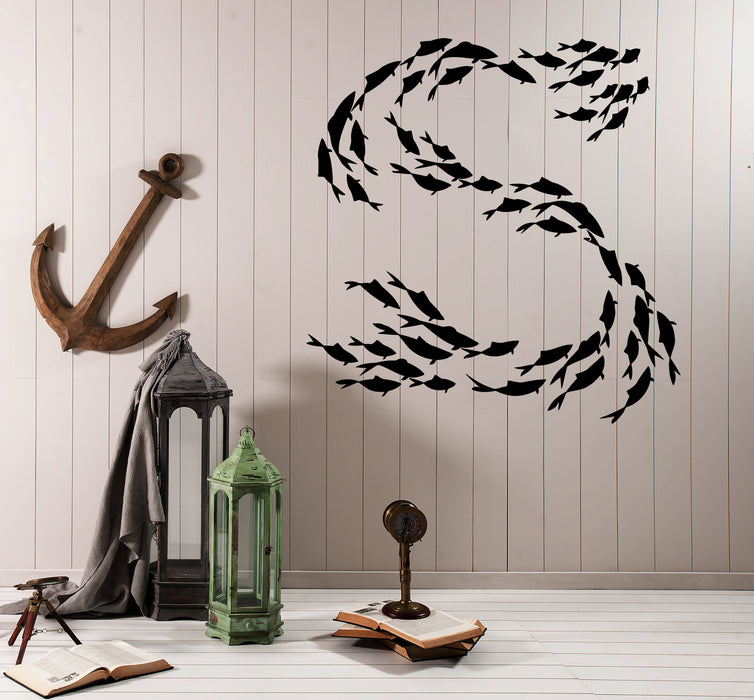 Wall Decal Fish Flock Underwater World Ocean Vinyl Sticker (ed2047)