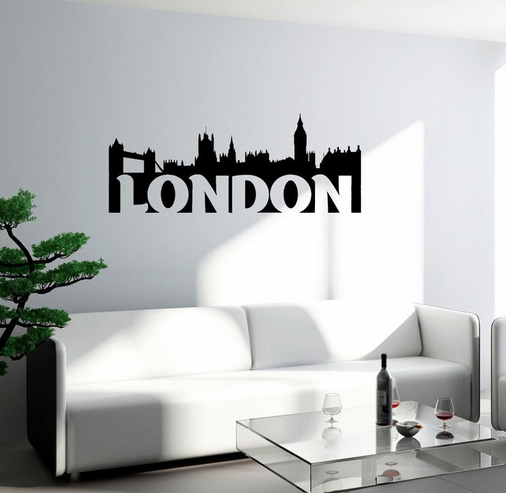 Wall Decal City London Building Word Lettering Vinyl Sticker (ed2064)