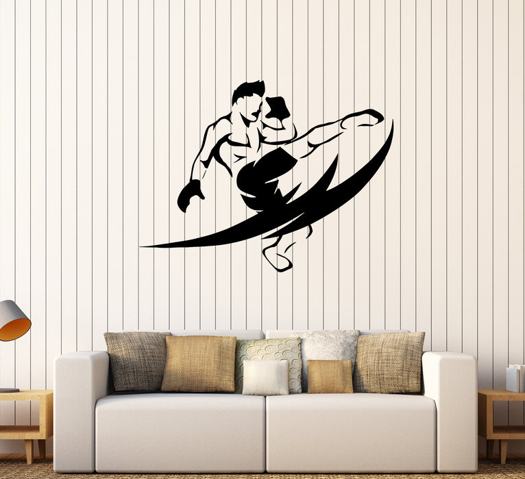 Wall Decal Fighter Kickboxing Kick Sport Vinyl Sticker (ed2067)