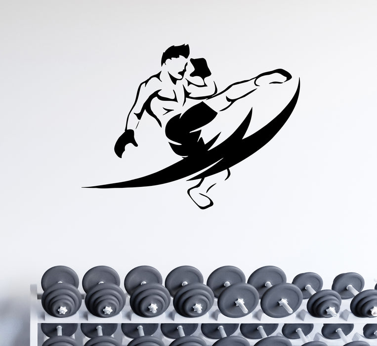 Wall Decal Fighter Kickboxing Kick Sport Vinyl Sticker (ed2067)