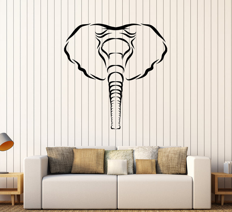 Wall Decal African Animal Elephant Head Trunk Vinyl Sticker (ed2078)