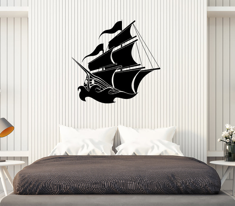 Wall Decal Ship Sails Sea Ocean Decor Vinyl Sticker (ed2084)