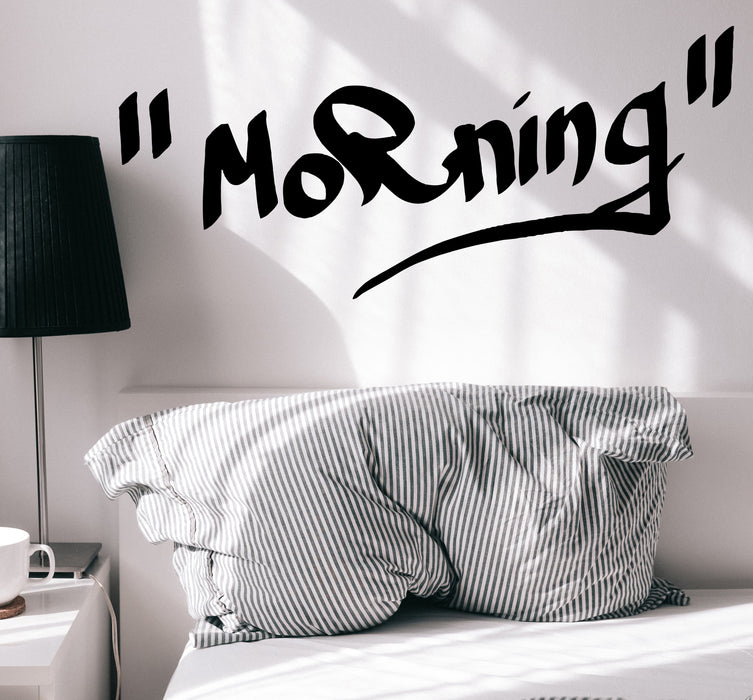 Wall Decal Morning Word Lettering Phrase Vinyl Sticker (ed2092)