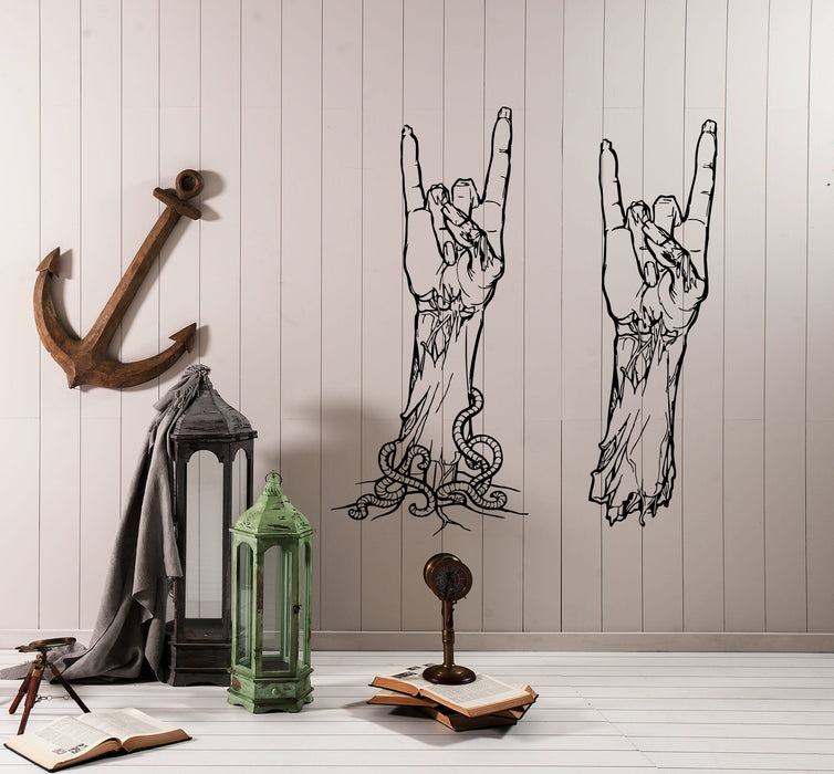 Wall Decal Hands Zombie Monsters Rock N Roll Sign Vinyl Sticker (ed2114)