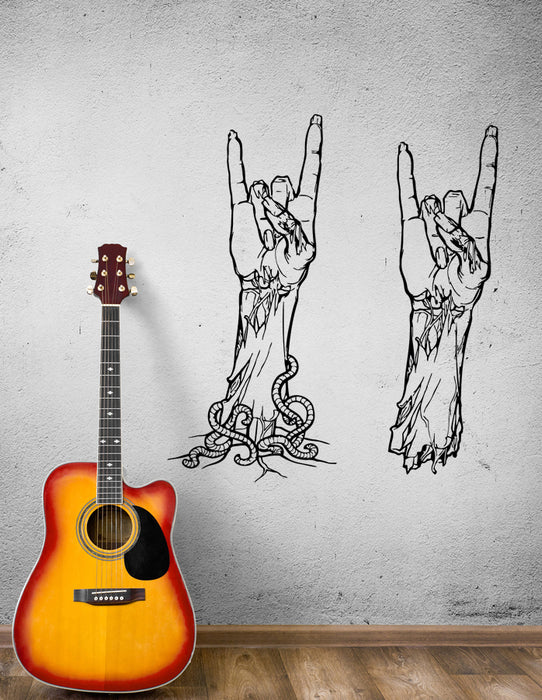 Wall Decal Hands Zombie Monsters Rock N Roll Sign Vinyl Sticker (ed2114)