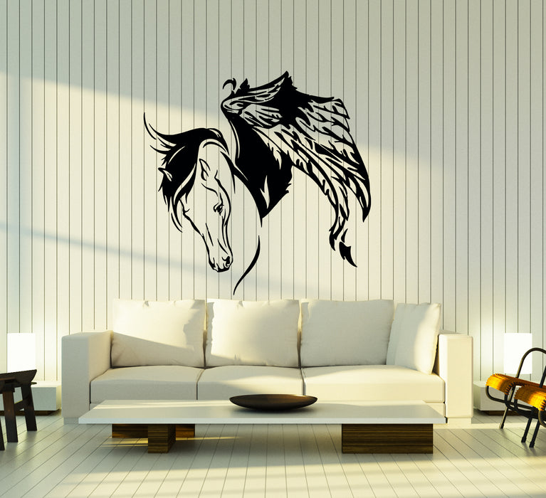 Wall Decal Pegasus Fantastic Animal Horse Wings Vinyl Sticker (ed2120)