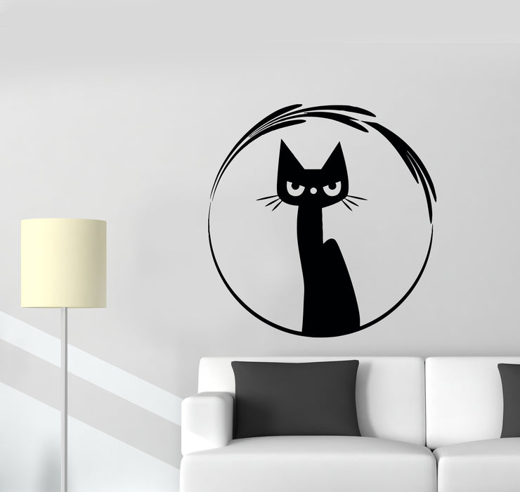 Wall Decal Black Cat Pet Kitten Animal Vinyl Sticker (ed2124)