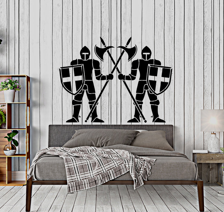 Wall Decal Knights Medieval Warrior Army Weapon Vinyl Sticker (ed2127)
