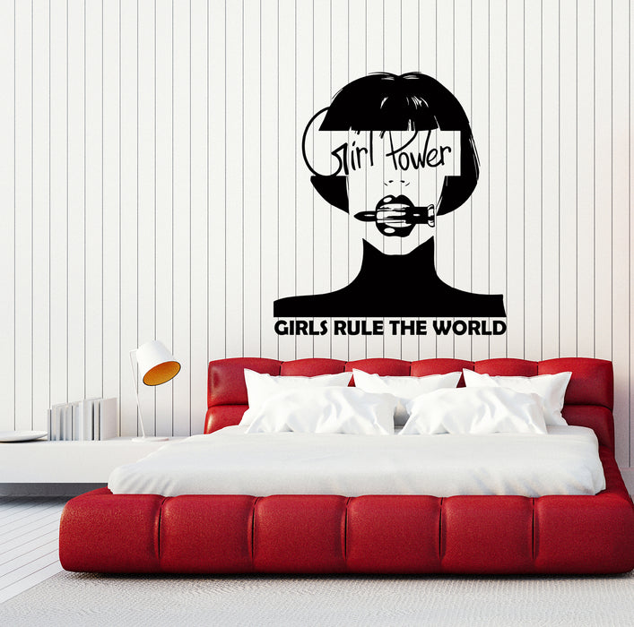 Wall Decal Woman Lettering Phrase Girl Power Word Vinyl Sticker (ed2131)