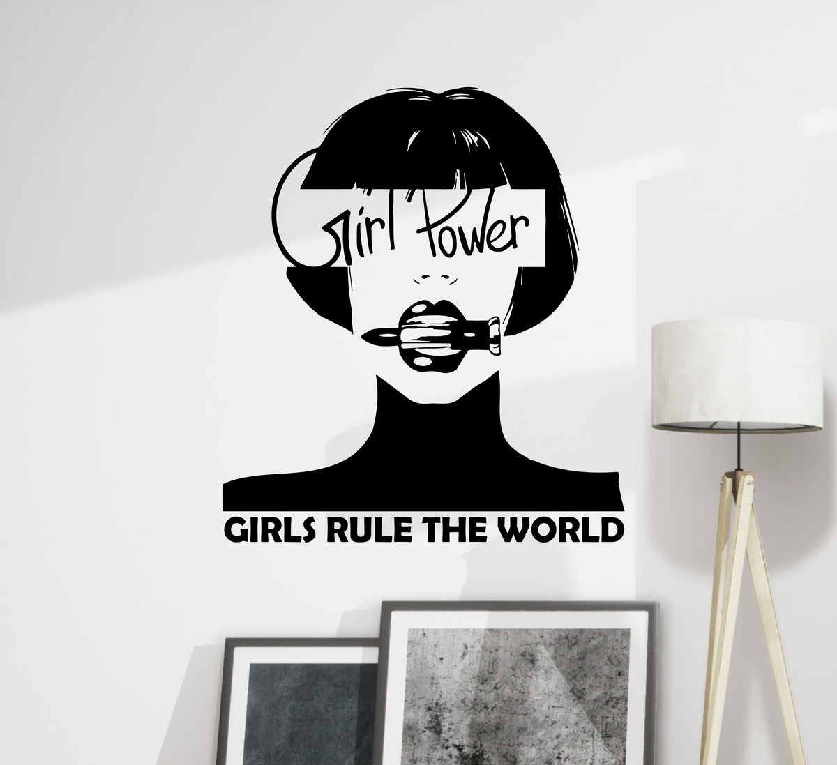 Wall Decal Woman Lettering Phrase Girl Power Word Vinyl Sticker (ed213