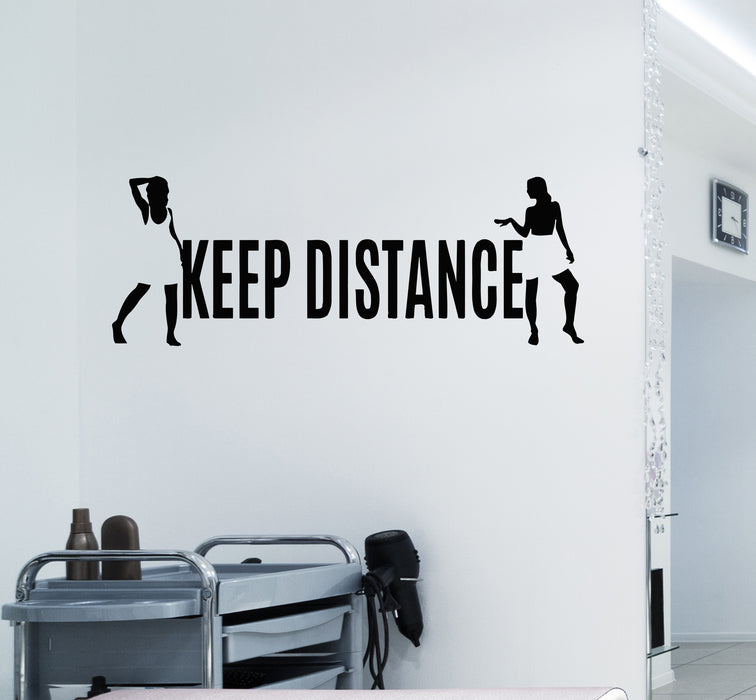 Autocollant mural en vinyle avec mots « Gardez vos distances », « Contraintes virales », « Pandémie » (ed2133)